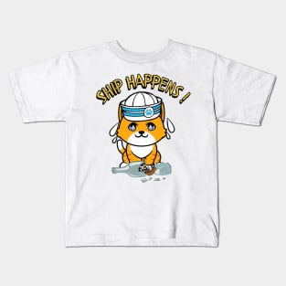 Ship Happens - Orange cat Kids T-Shirt